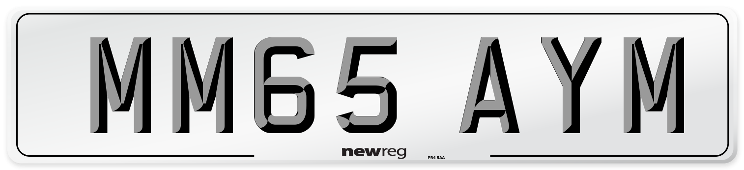 MM65 AYM Number Plate from New Reg
